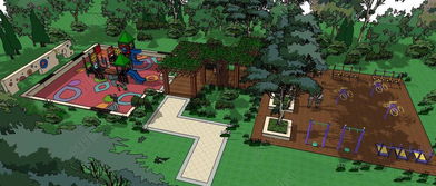 精品宅間兒童公園 小游園與兒童廣場的景觀設(shè)計模型